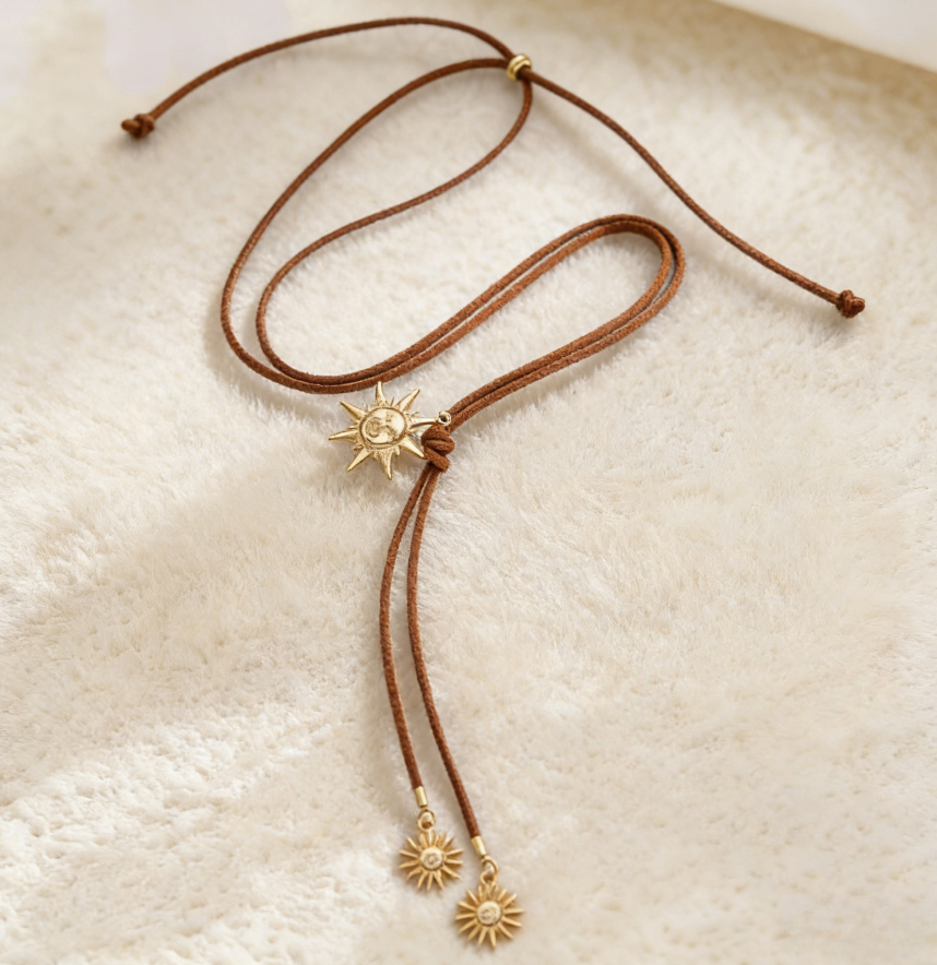 Minimalist Star &amp; Sun Tassel Necklace