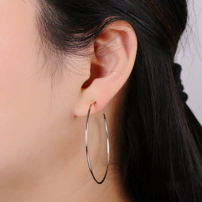 50 mm Simple Light Hoops 24K Gold, Loop Gold Earrings for DIY Earring Craft Supply Jewelry Making, Q-412 Q-413
