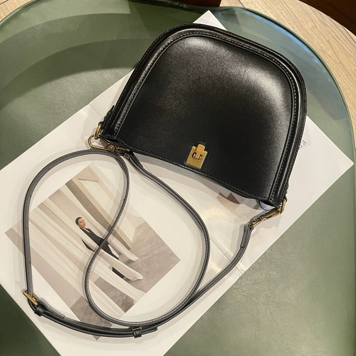 New Genuine Leather Saddle Bag, Versatile Commuter Women&