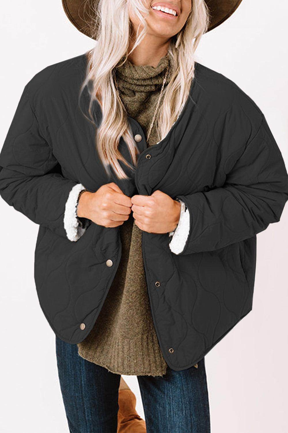 Long Sleeve Button Front Winter Coat for Women Stylish Fit