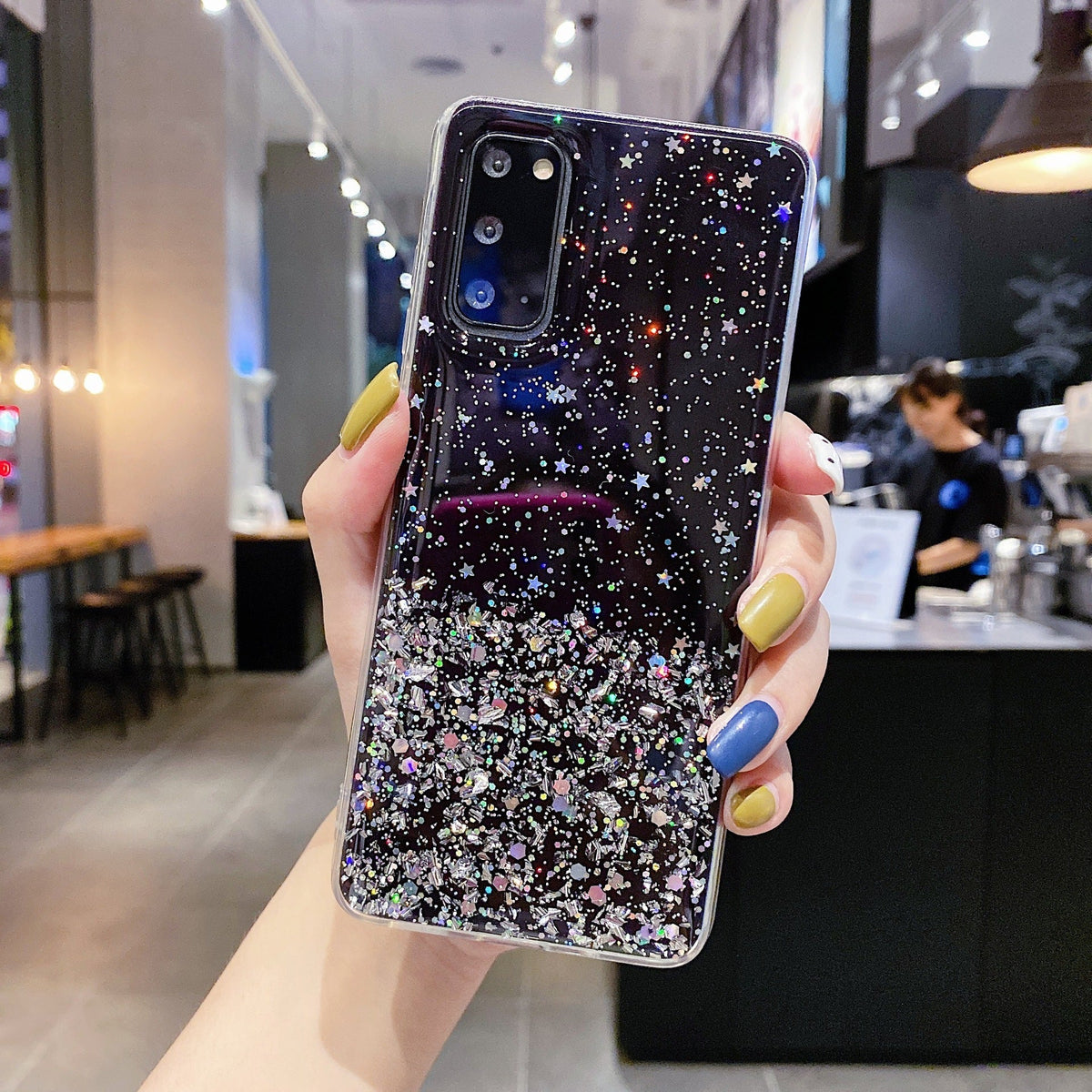Starry Sky Silver Foil Epoxy Phone Case