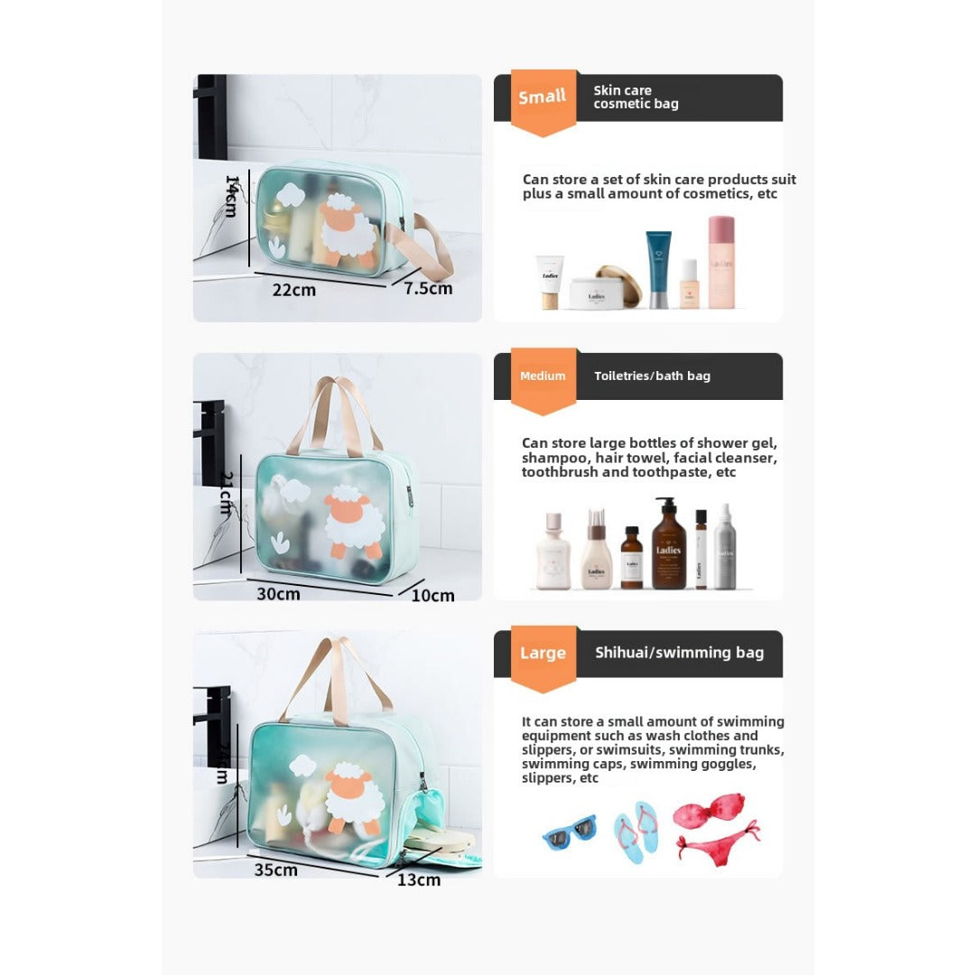Cosmetics storage bag, wet and dry separation toilet bag, fitness transparent waterproof cosmetic bag, transparent makeup purse,Makeup bag with compartments,