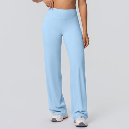 Casual High-waisted Loose-fit Solid-color Yoga Pants That Hug The Hips