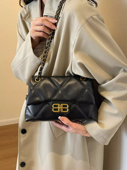 Quilted Flap Chain Crossbody Bag