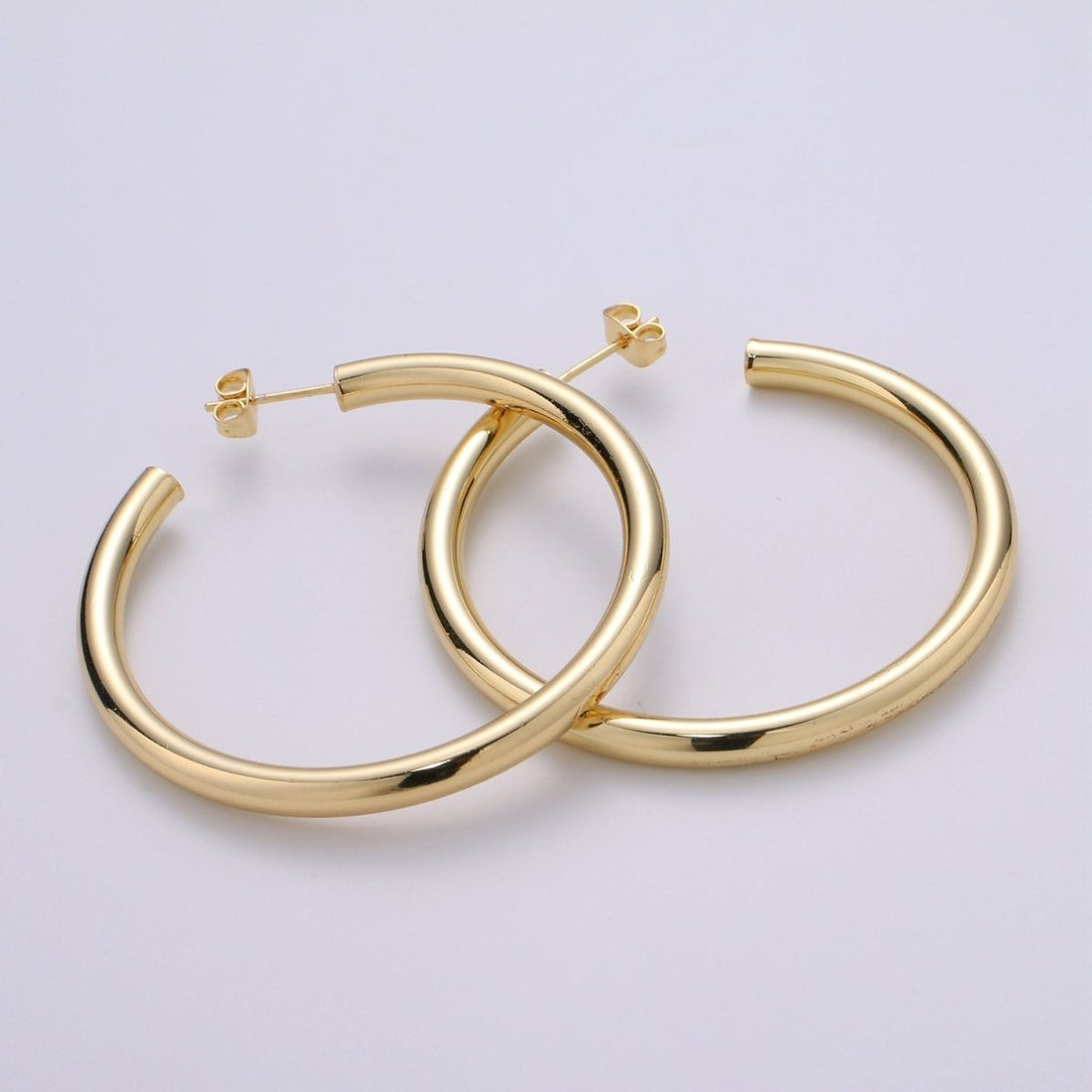 50mm Gold Thick Hoop Earrings, Gold Vermeil Hoop Earrings, Statement Hoops, Tube Hoop Earrings, Large Hoop Earrings, Big Hoop Earrings Q-315
