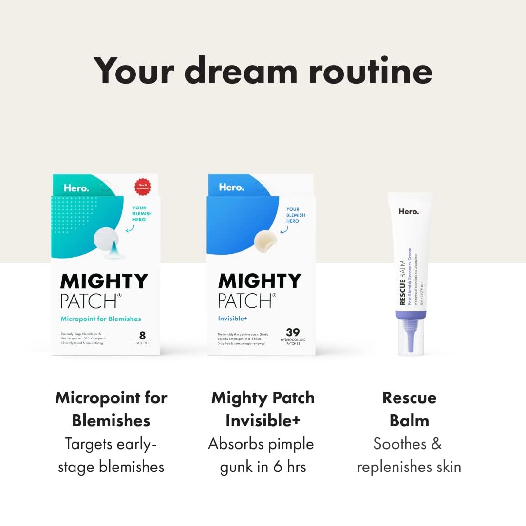 Mighty Patch Invisible+ &amp; Surface Bundle - Acne Patches for Daytime and Larger Breakout Treatment of Pimples. Clean, Vegan-Friendly, Cruelty-Free