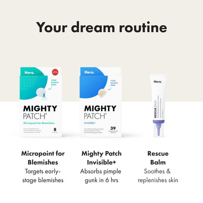 Mighty Patch Invisible+ &amp; Surface Bundle - Acne Patches for Daytime and Larger Breakout Treatment of Pimples. Clean, Vegan-Friendly, Cruelty-Free