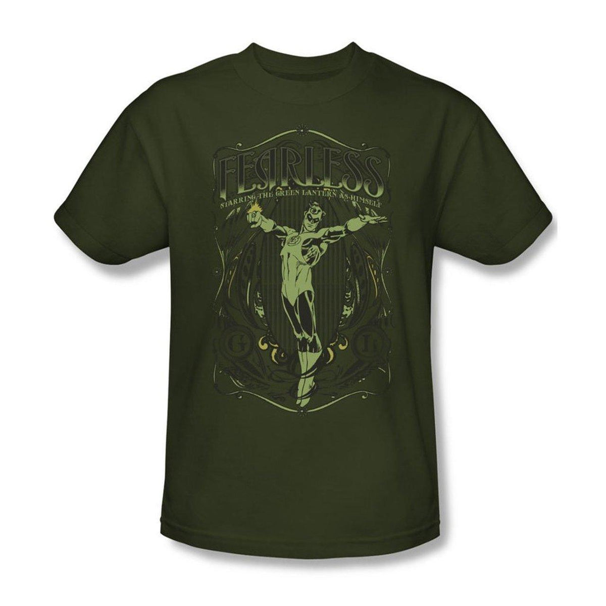 Green Lantern Fearless Military Green Adult Unisex T-shirt
