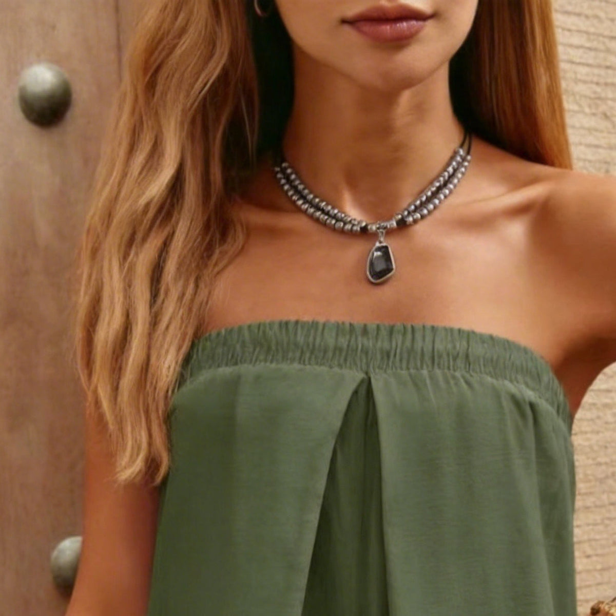 Luxury Irregular Acrylic Black Diamond Pendant Necklace &amp; Bracelet Set Women Autumn Winter