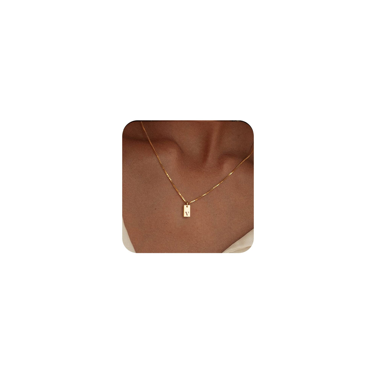 14K Gold Plated Initial Letter Necklace - Personalized Dainty Name Pendant