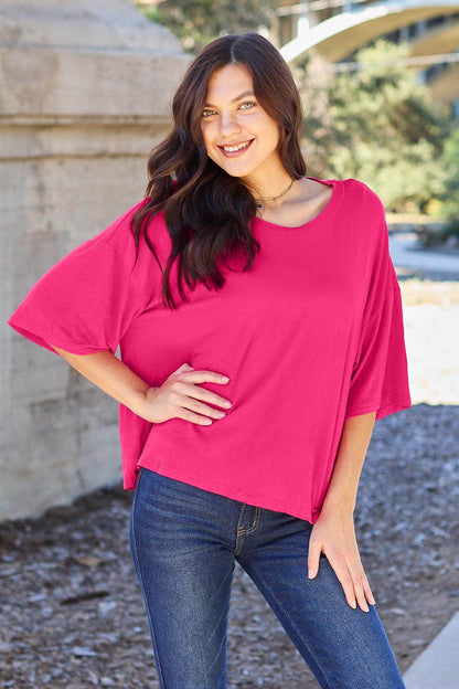 Basic Bae Full Size Round Neck Drop Shoulder T-Shirt for All