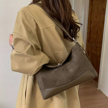 Suede Crossbody Bag with Adjustable Strap