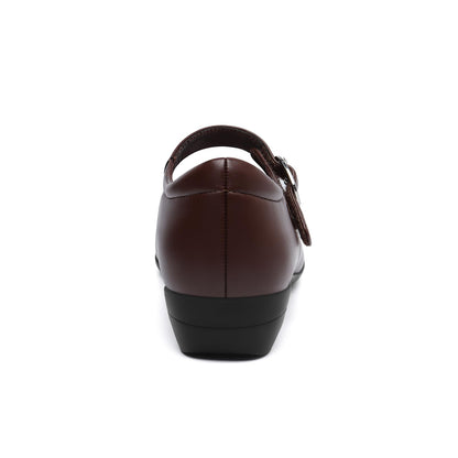 Mary Jane Flats for Women - Comfortable Round Toe Ballet Flats with Buckle Strap Work Shoes