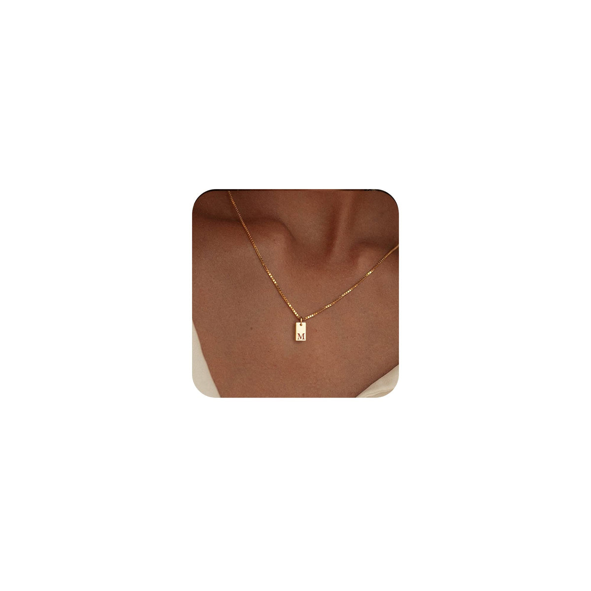 14K Gold Plated Initial Letter Necklace - Personalized Dainty Name Pendant