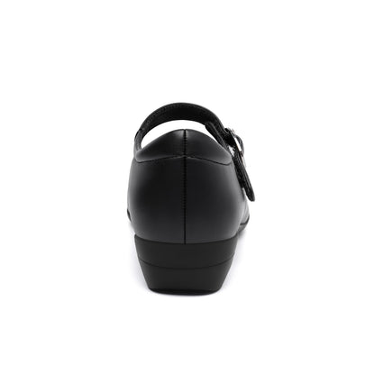 Mary Jane Flats for Women - Comfortable Round Toe Ballet Flats with Buckle Strap Work Shoes