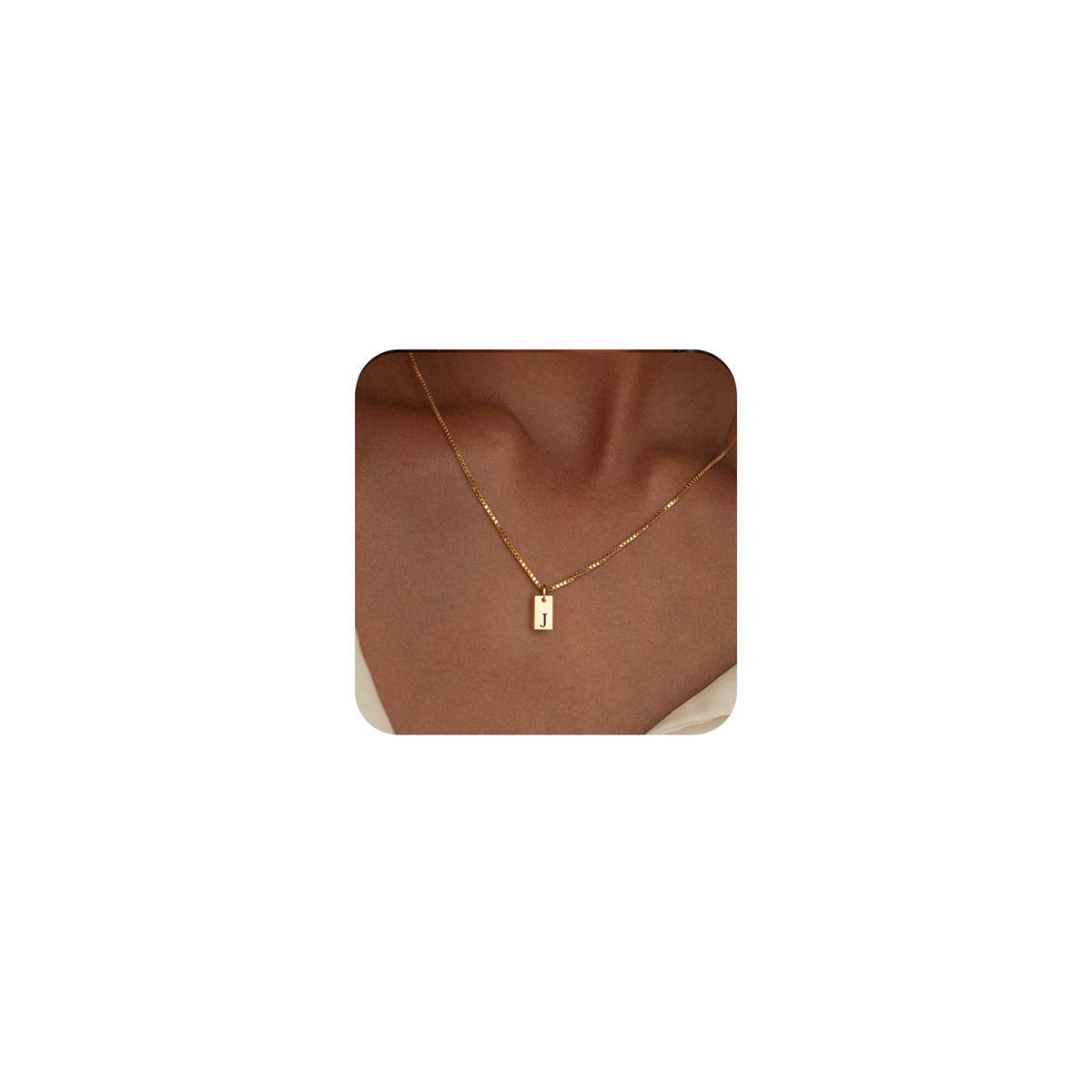 14K Gold Plated Initial Letter Necklace - Personalized Dainty Name Pendant