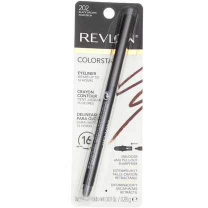 Revlon ColorStay Pencil Waterproof Eyeliner, Smudge-Proof, Eye Makeup with Built-In Sharpener, Long-Lasting, Matte Finish, 201 Black, 2 pack