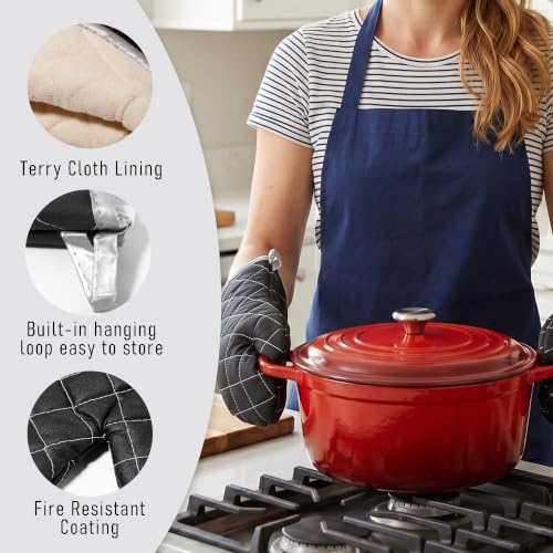 ARCLIBER Quilted Oven Mitts 1 Pair Heat Resistant Classic Kitchen