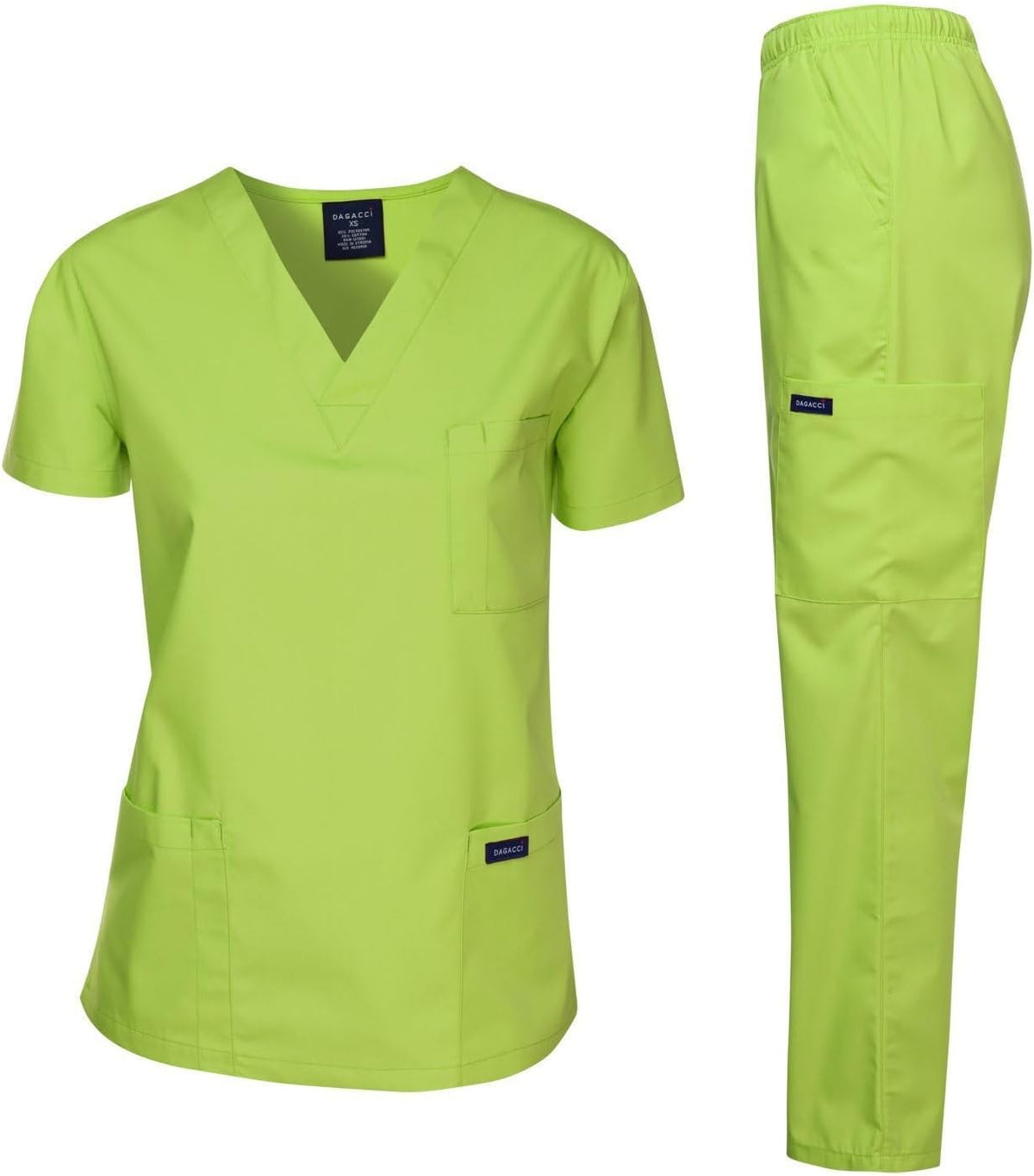 Medical Scrubs Set Unisex - V-Neck Top and Elastic Waist Pants Uniform for Healthcare Workers