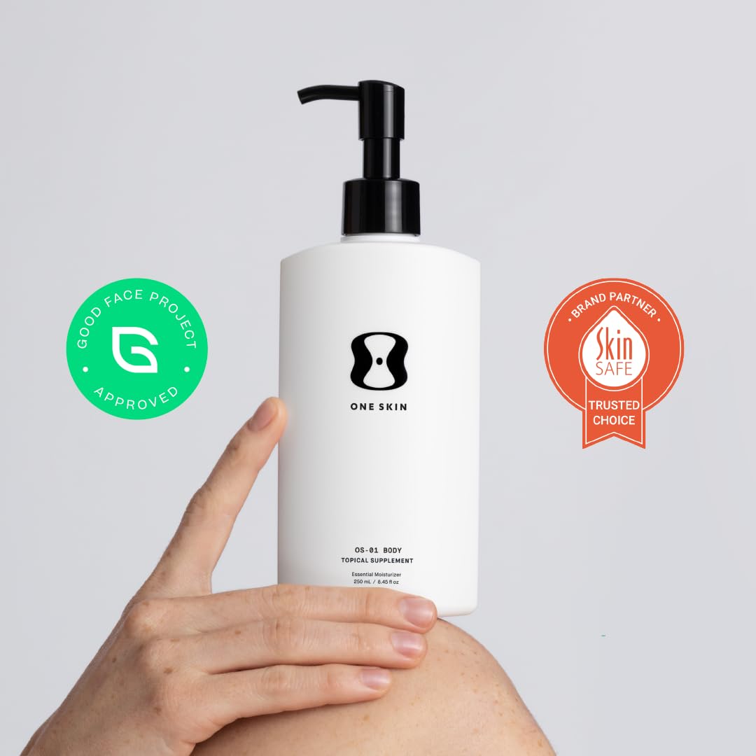 OneSkin BODY OS-01 Peptide Topical Supplement &amp; Skin Longevity Age Reversal Moisturizer | Safe for Sensitive Skin, Fragrance-Free, 250 mL / 8.45 oz