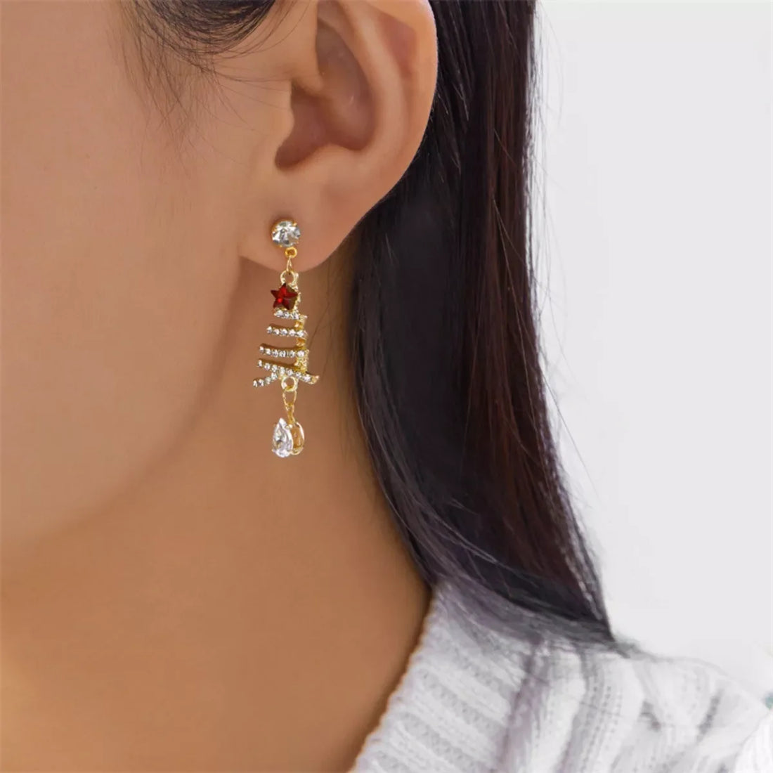 18K Gold-Plated Christmas Tree Earrings