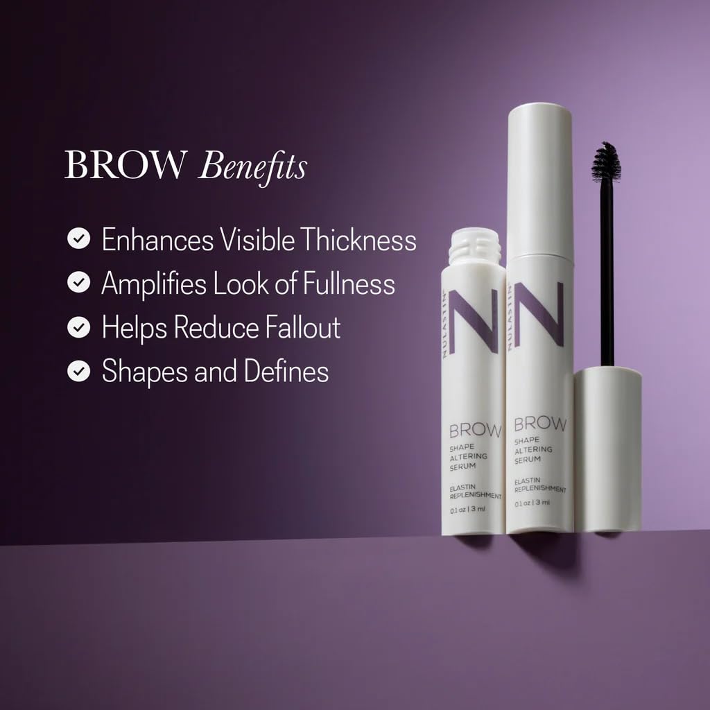 NULASTIN Shape Altering Eyebrow Serum - Brow Serum to Shape &amp; Define - Improves the Appearance of Sparse Eyebrows for a Fuller Look - Enriched with Hair-Strengthening Ingredients (0.1 Fl Oz)