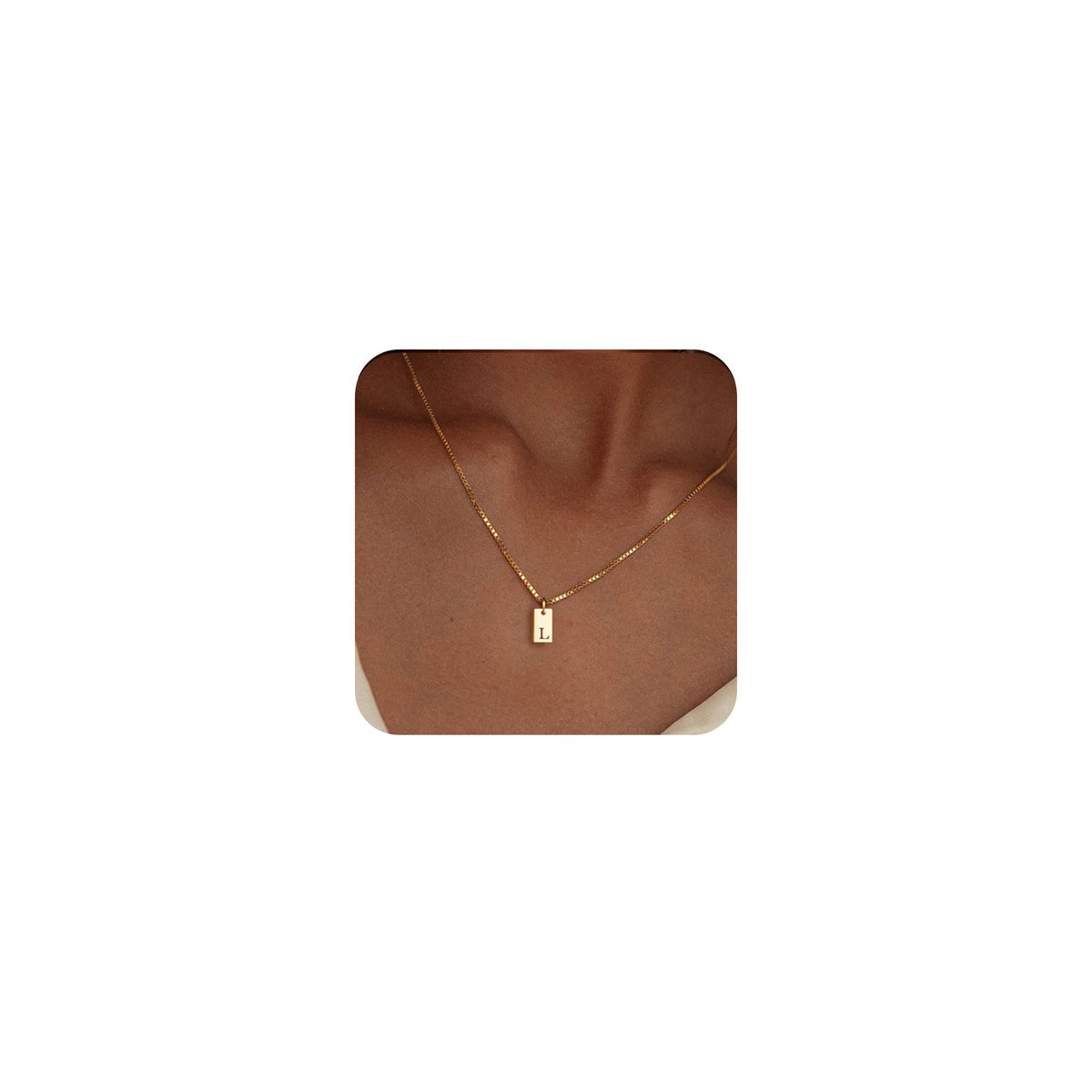 14K Gold Plated Initial Letter Necklace - Personalized Dainty Name Pendant