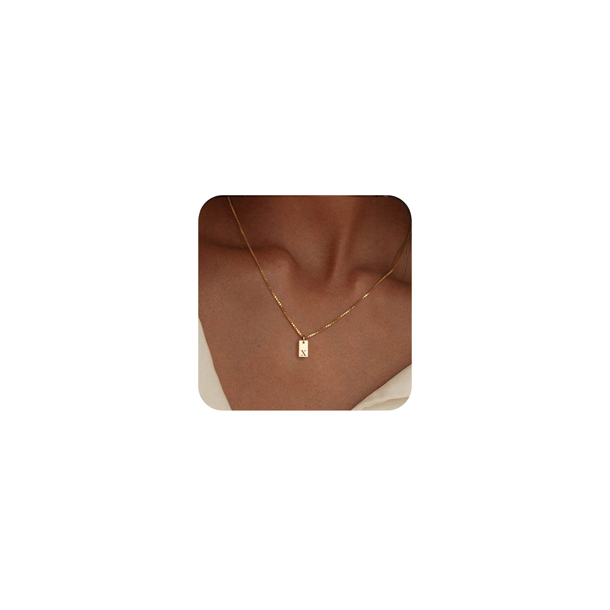 14K Gold Plated Initial Letter Necklace - Personalized Dainty Name Pendant