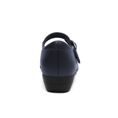 Mary Jane Flats for Women - Comfortable Round Toe Ballet Flats with Buckle Strap Work Shoes