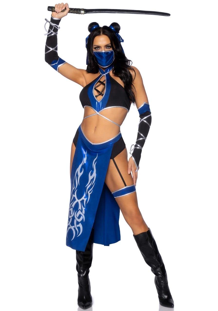Combat Ninja Costume for Women - 5 Piece Warrior Halloween Outfit