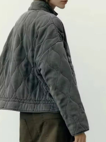 New Arrival Womens Diamond-quilted Cotton Jacket