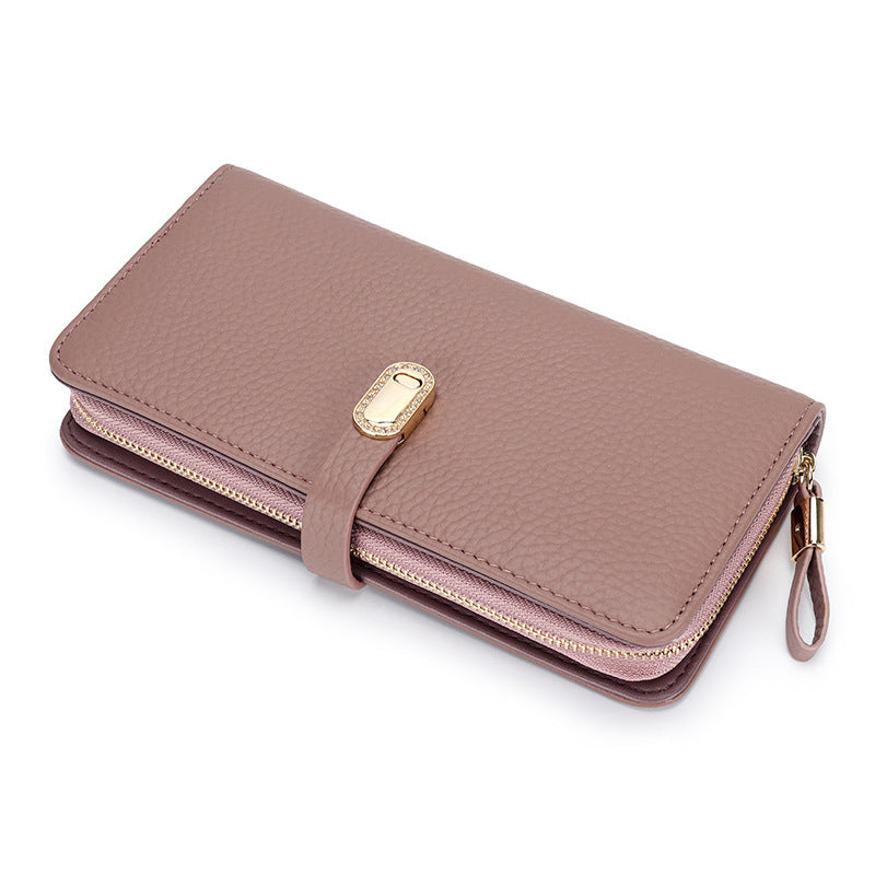 Large Capacity Zipper Handbag with Phone Holder