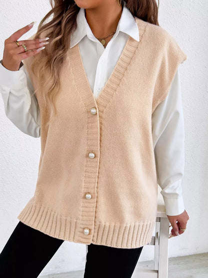 Button-Down Button Up Sweater Vest