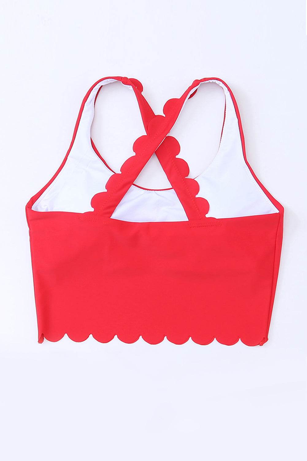 Crisscross Scoop Neck Swim Top