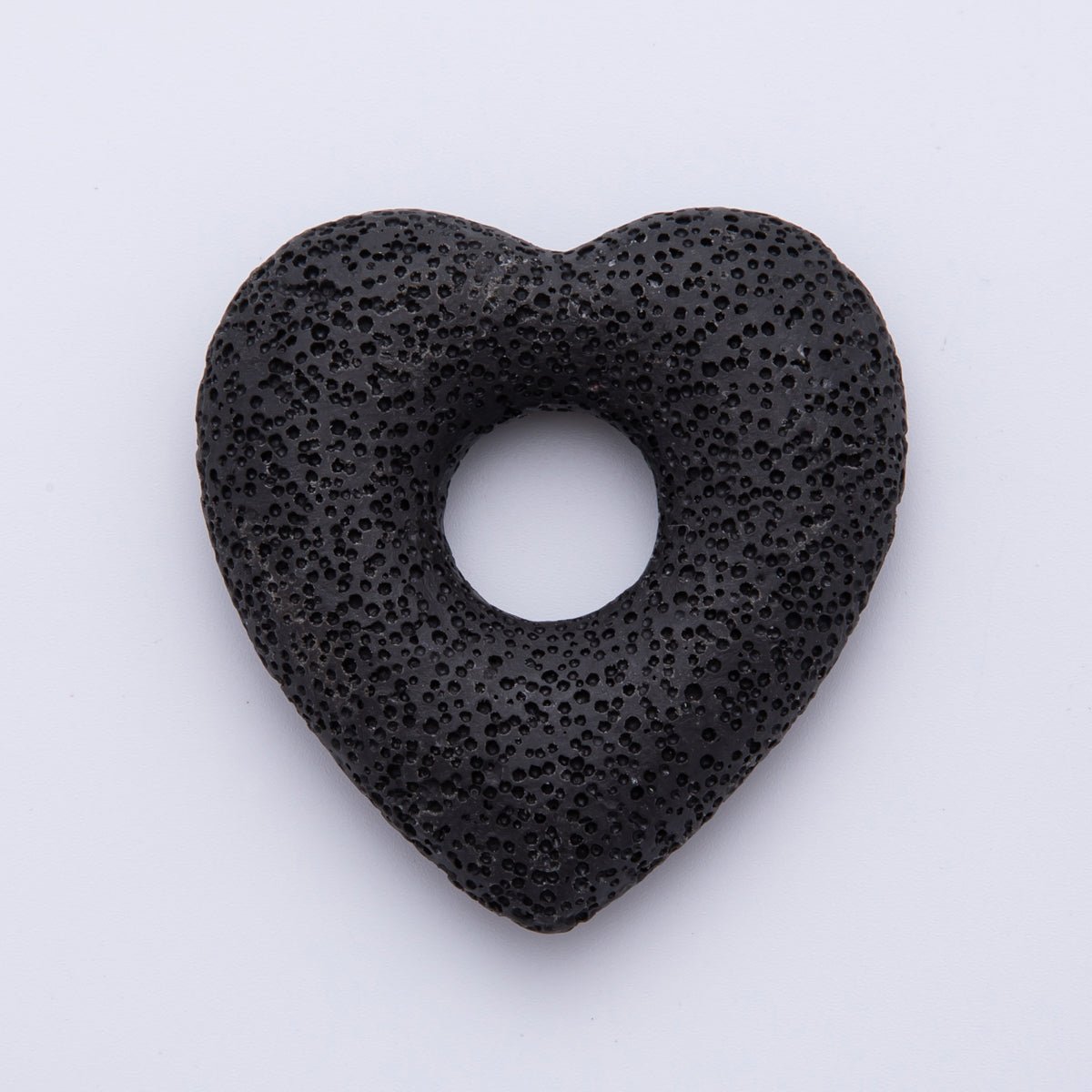 53mm Black, Blue, Green Textured Lava Stone Heart Lovely Finding | Z1470 ~ Z1473