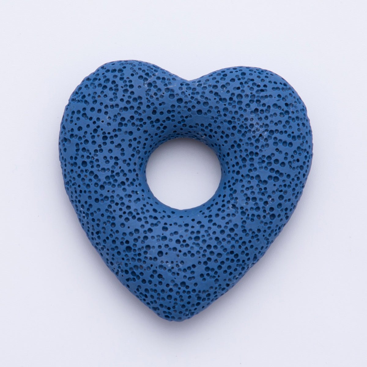 53mm Black, Blue, Green Textured Lava Stone Heart Lovely Finding | Z1470 ~ Z1473