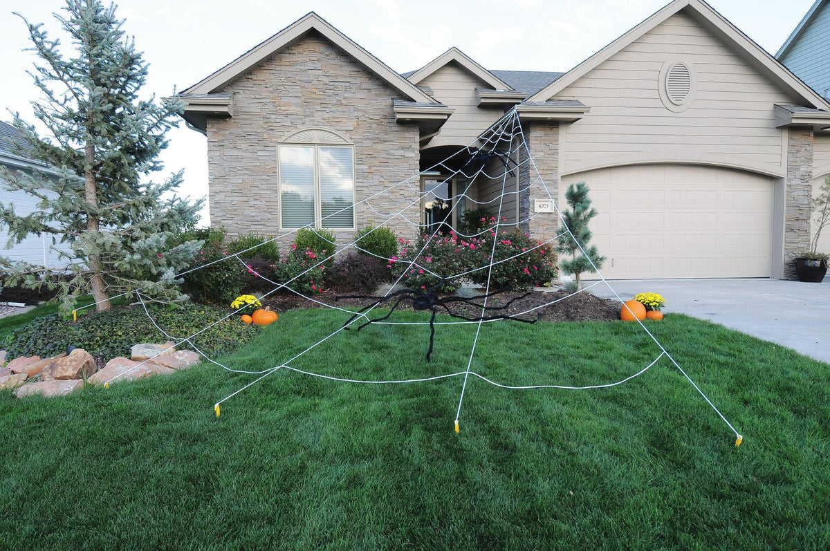 Light Up 24 Foot Mega Yard Spider Web Halloween Decoration