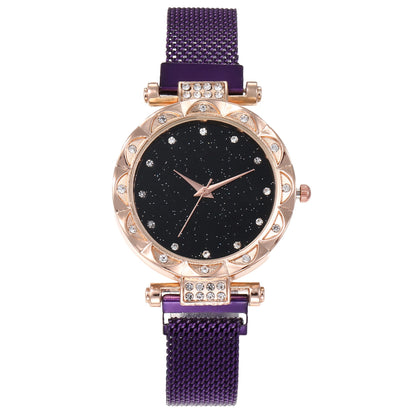 Magnetic Strap Set Womens Quartz Wristwatch