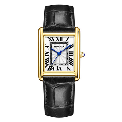 Couple Leather Watch Strap Simple Square Student&