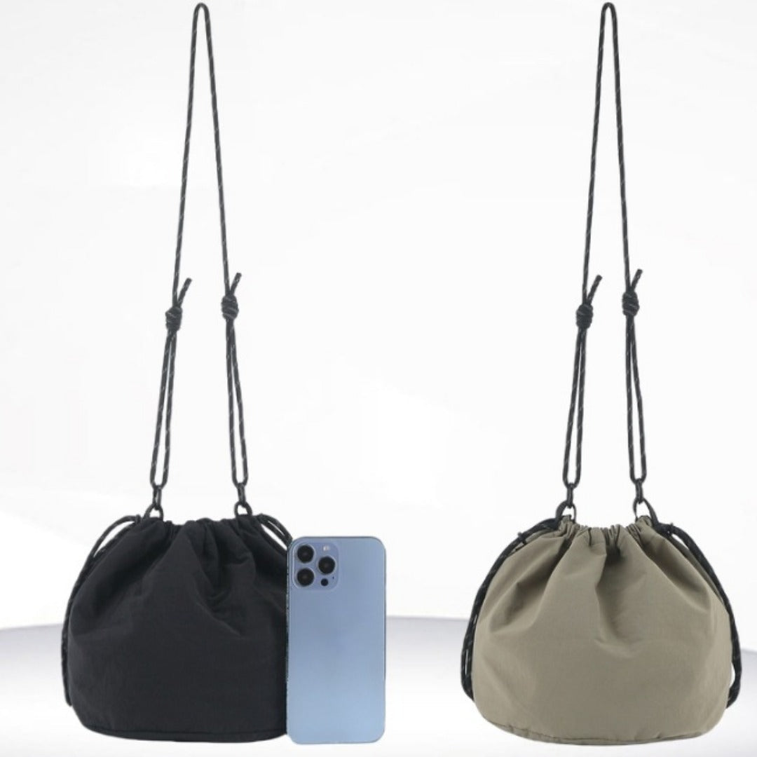 Bucket Bag stylish, Dual Drawstring Crossbody Bag Men&