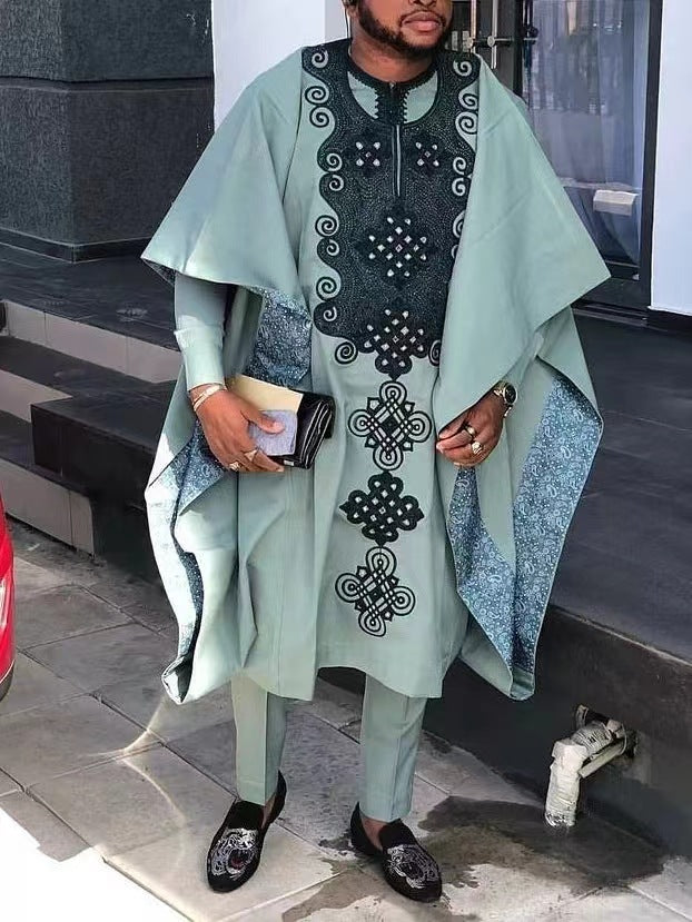 African Ethnic Print Casual Men&