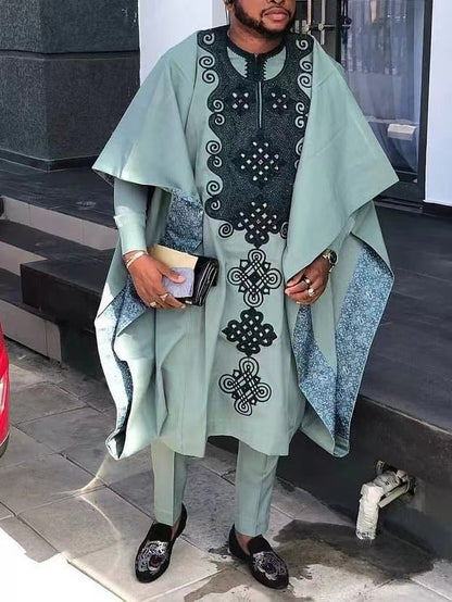 African Ethnic Print Casual Men&