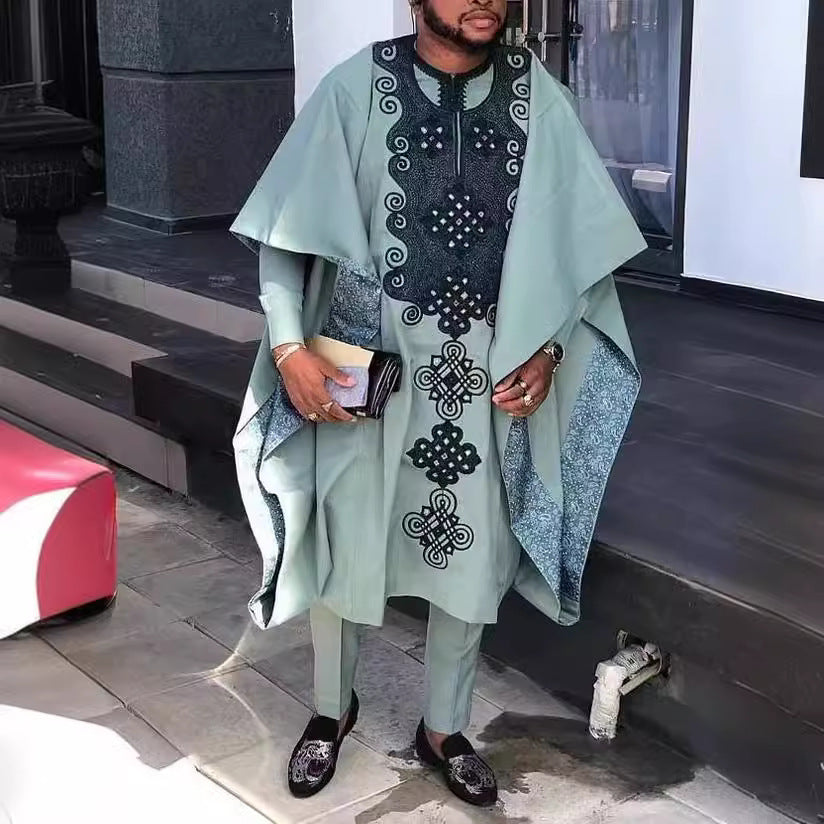 African Ethnic Print Casual Men&