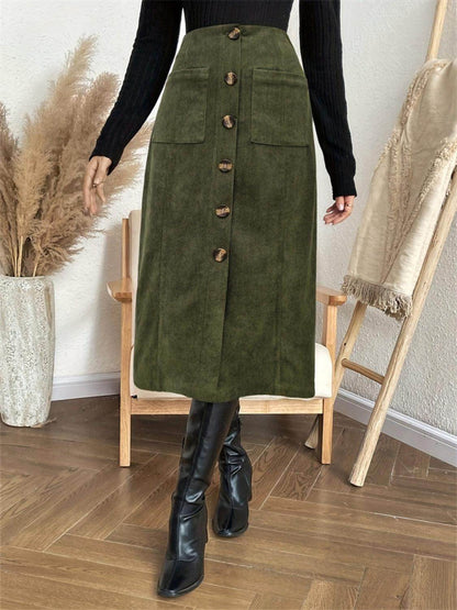 Pocketed Back Elastic Waist Skirt for Effortless Style