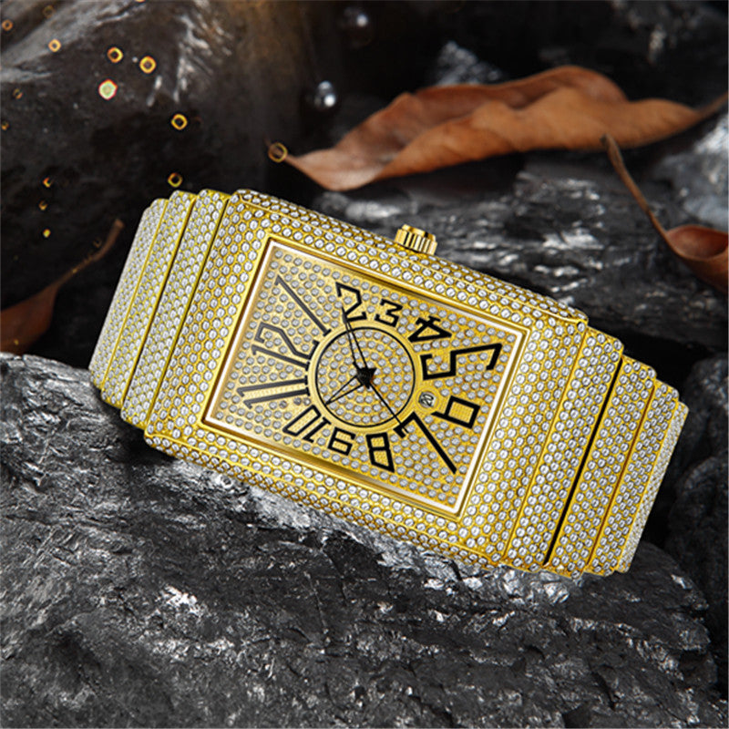 Diamond-embedded Watch Men&