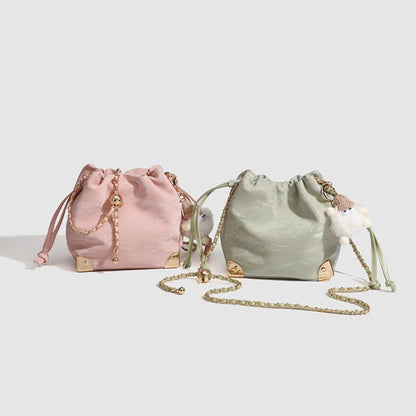 drawstring Chic Mini Bucket Bag - Stylish Women&
