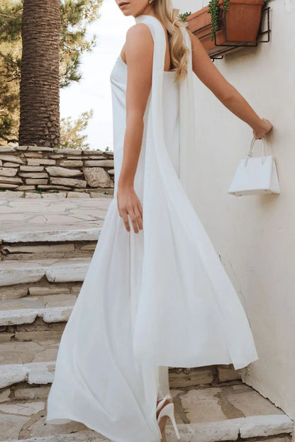 Adjustable Strap Maxi Cami Dress with Scarf