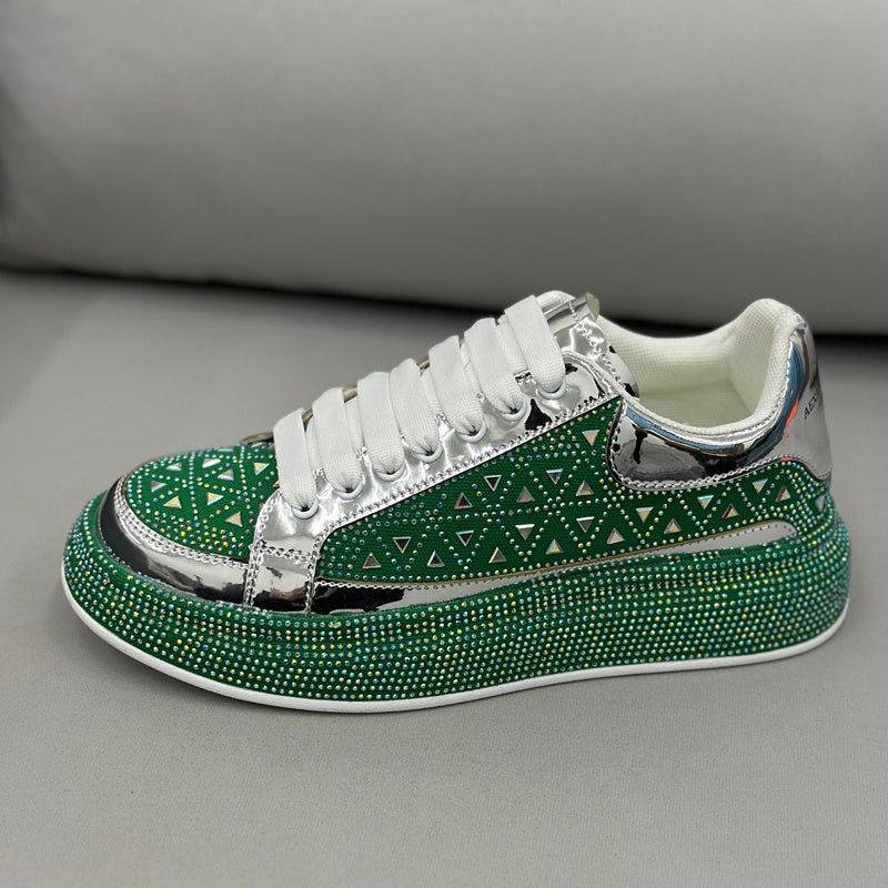 Low-top Rhinestone Platform Men&