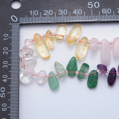 5.5mm Geometric Pebble Natural Gemstone Bead Strand Finding | WA-1971