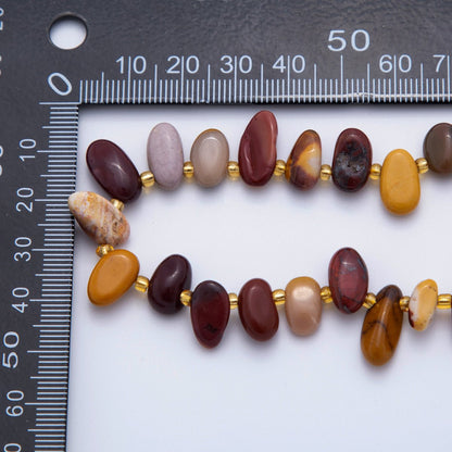 5.5mm Geometric Pebble Natural Gemstone Bead Strand Finding | WA-1971